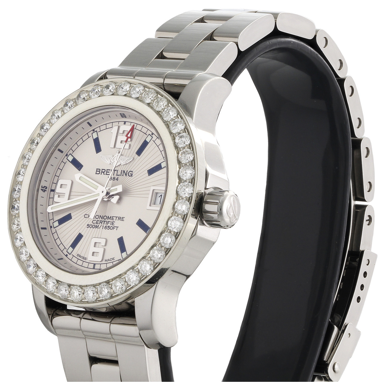 Ladies Breitling Colt 33mm Custom Diamond Watch Ref  display picture 2