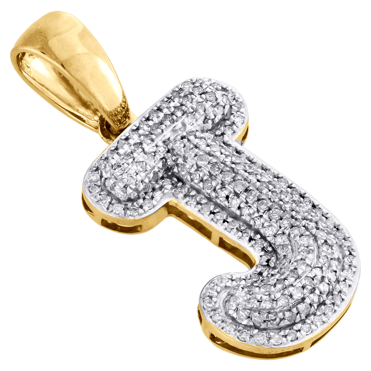 10K Yellow Gold Diamond Initial J 