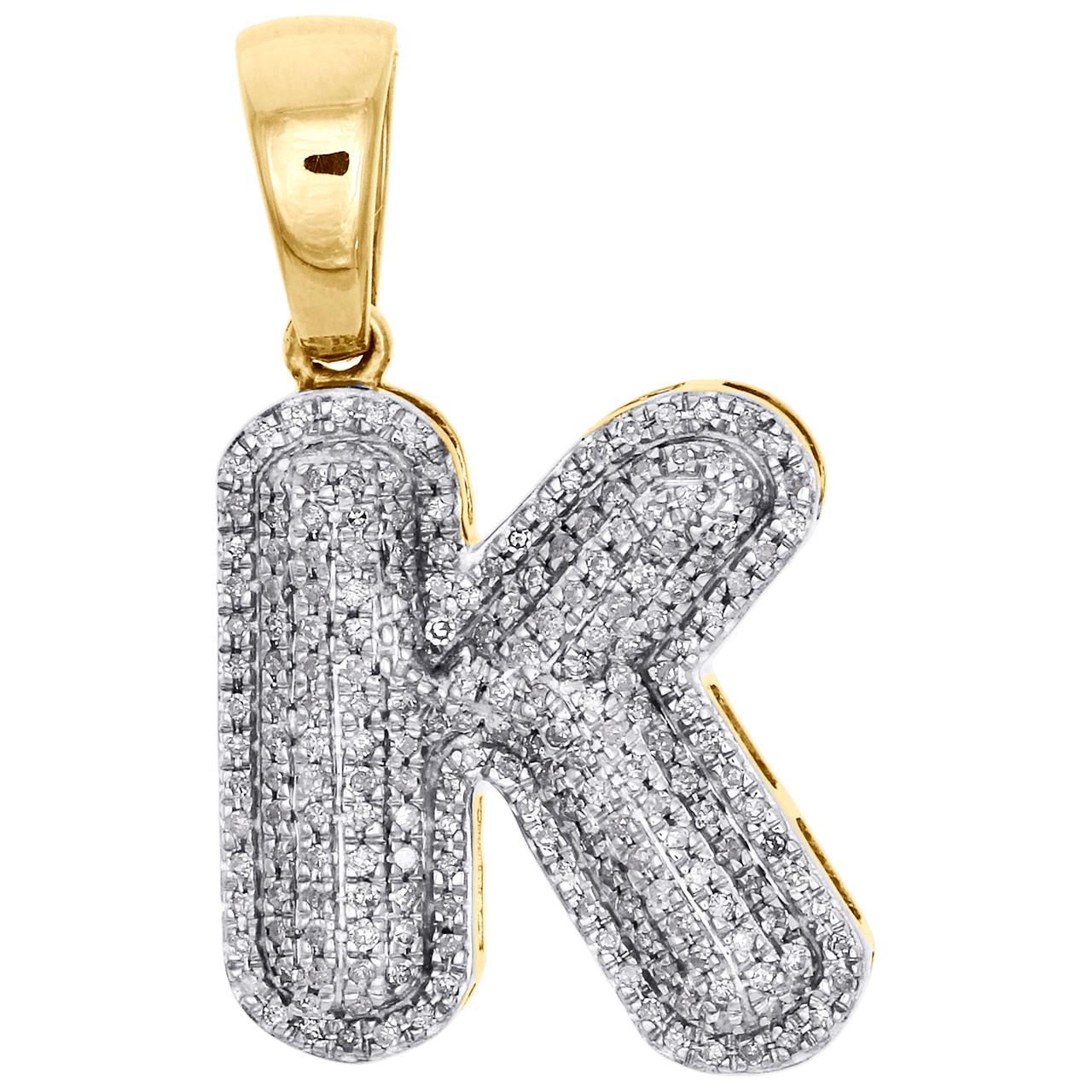 10K Yellow Gold Diamond Initial K 
