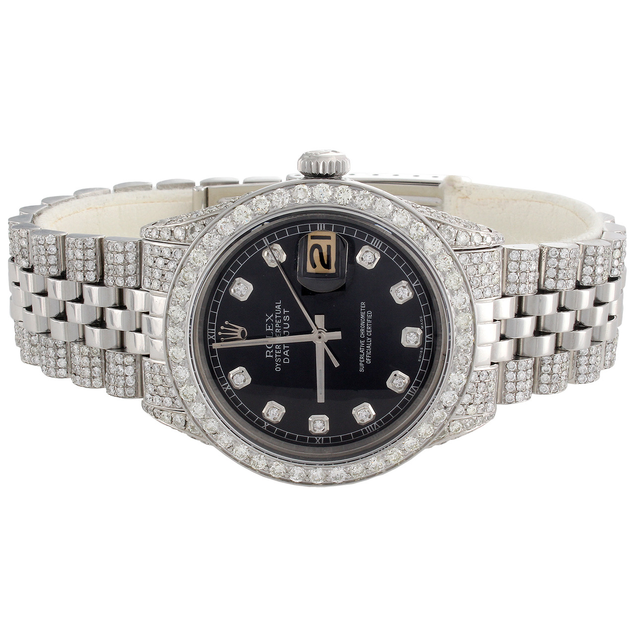 Montre homme 36 mm Rolex datejust diamant bracelet jubil 1601