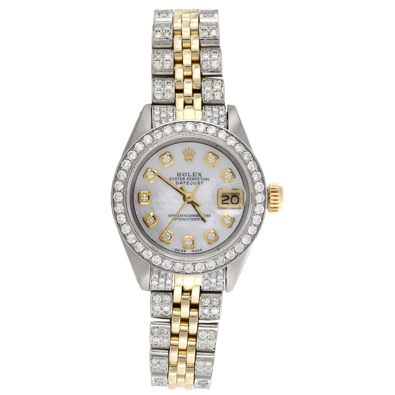 Reloj Rolex Diamond para mujer MOP Dial DateJust Two Tone Jubilee CT. - Diamantes relojes JFL