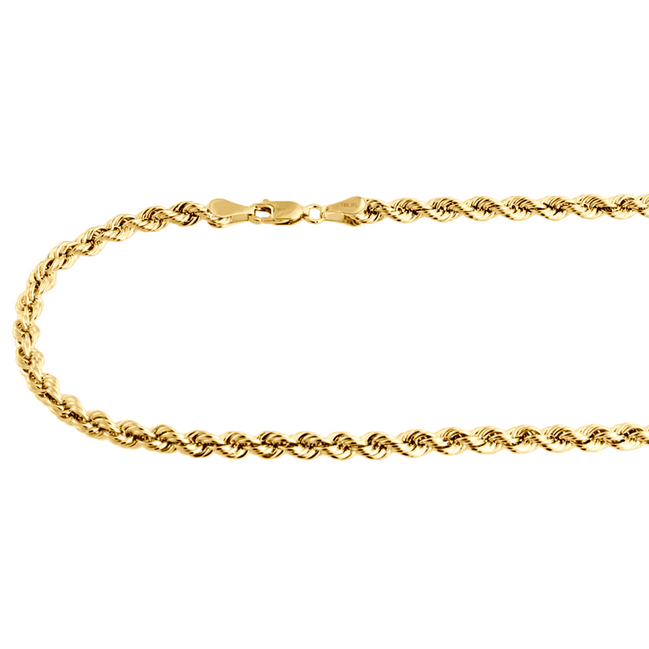 Solid Rope Chain 4mm Link Necklace 22 
