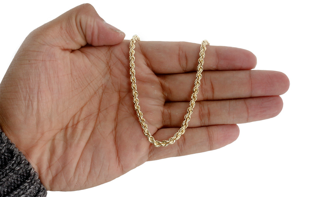 Solid Rope Chain 4mm Link Necklace 22 