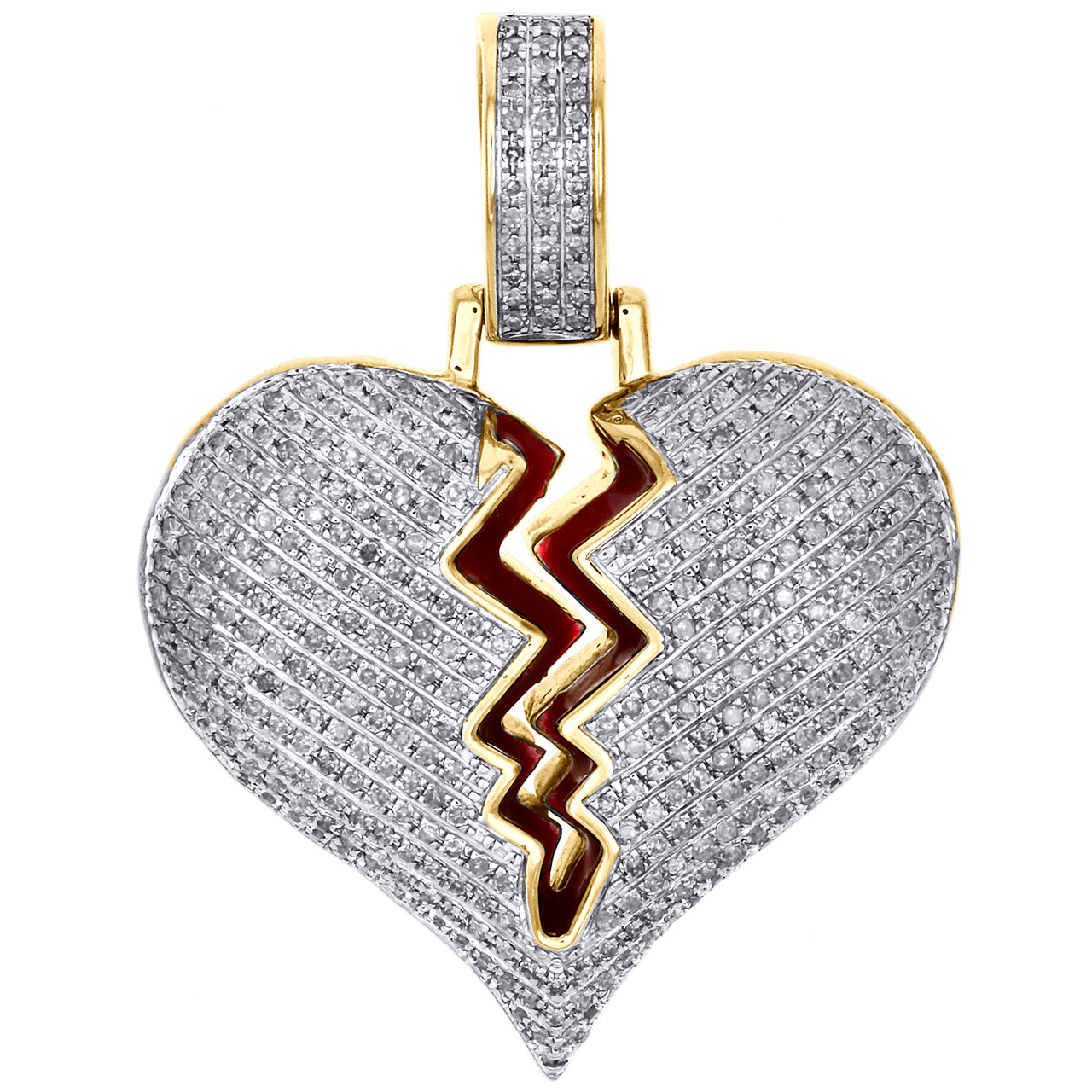 broken heart pendant diamond