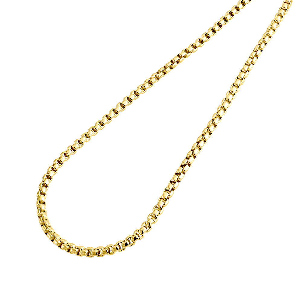 Solid 18K Yellow Gold Hollow Round Box 