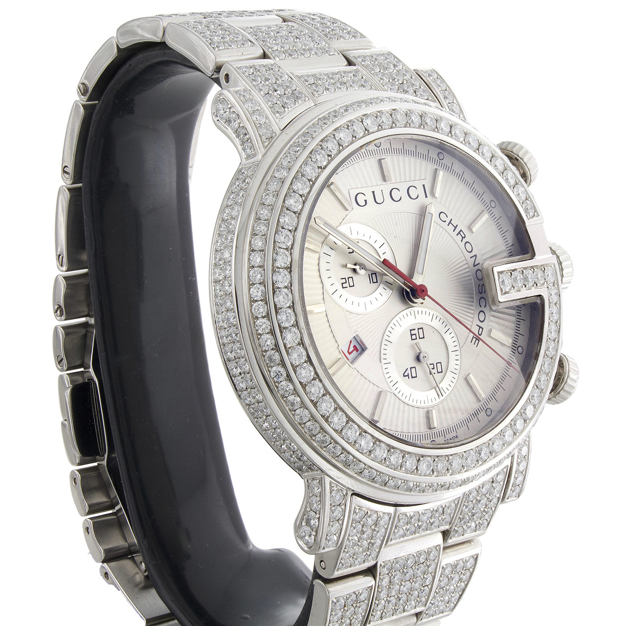 GUCCI G Chrono Watches 101M Silver WhiteDial Stainless Steel Quartz Chrono... Genuine Men main image 2