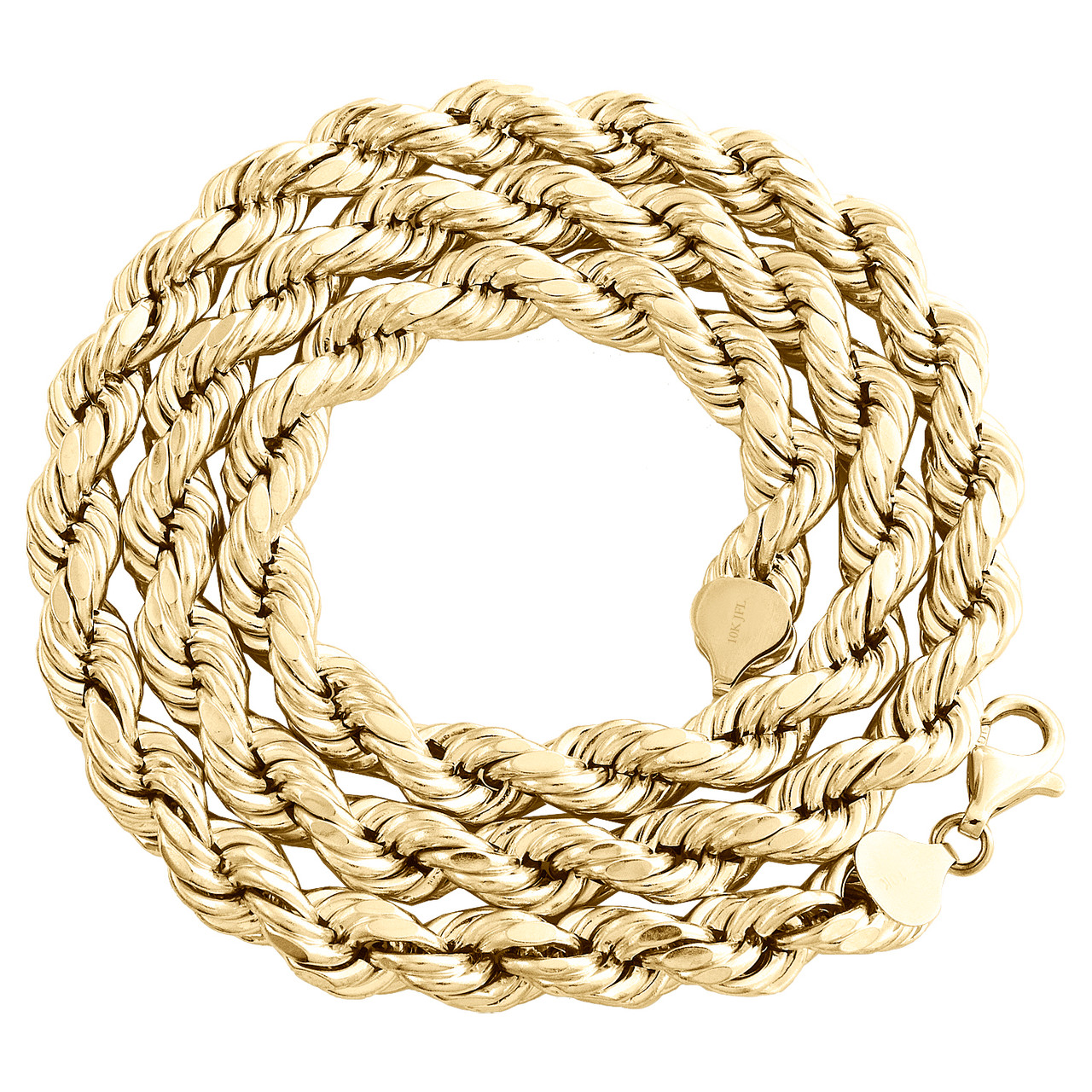 Big Rope Necklace Solid 14k Yellow Gold Chain Diamond Cut Twisted Style  Large Heavy, 8 mm - 24 inch - Walmart.com