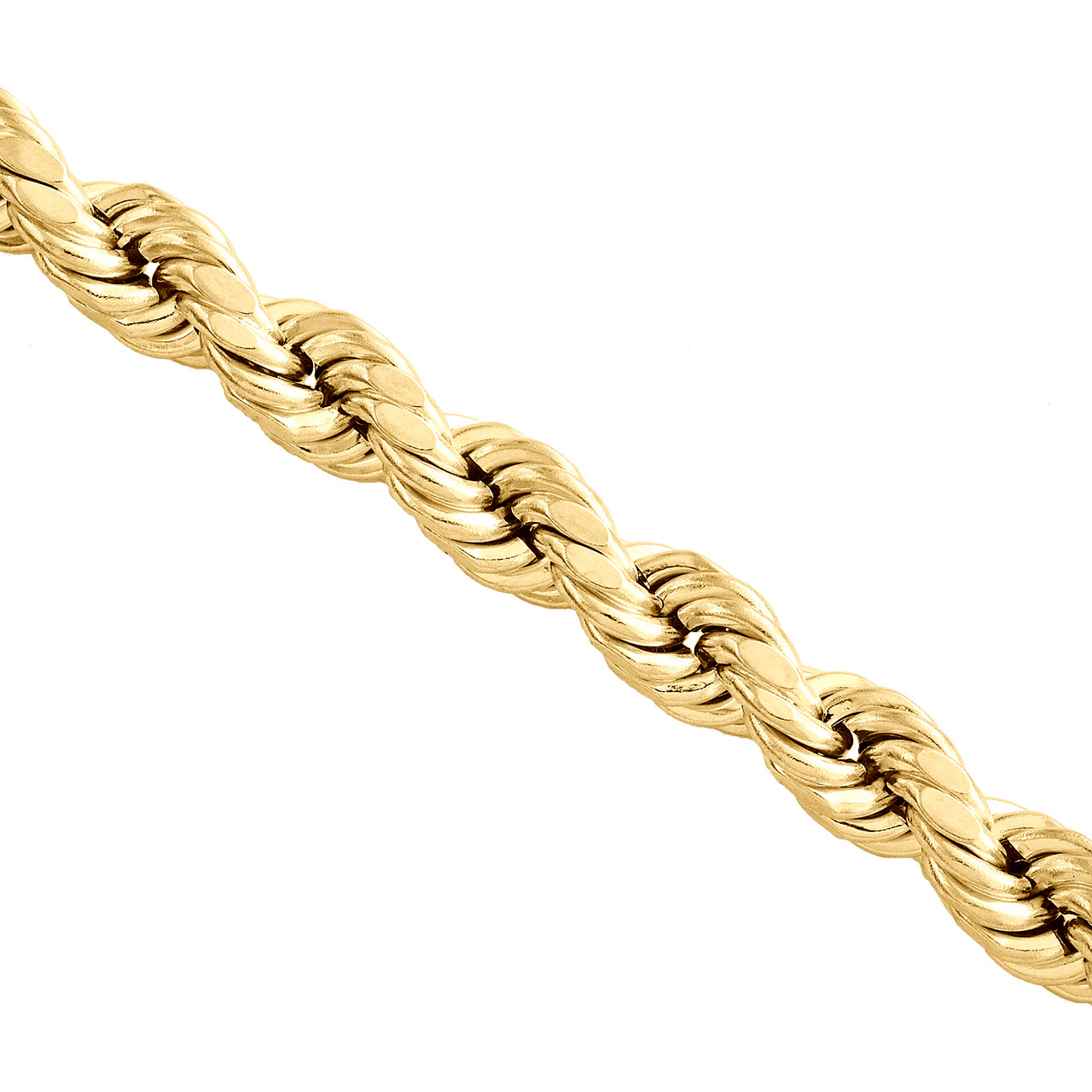 REAL Men 10K Yellow Gold Rope Chain Necklace 8mm 22 Diamond Cut