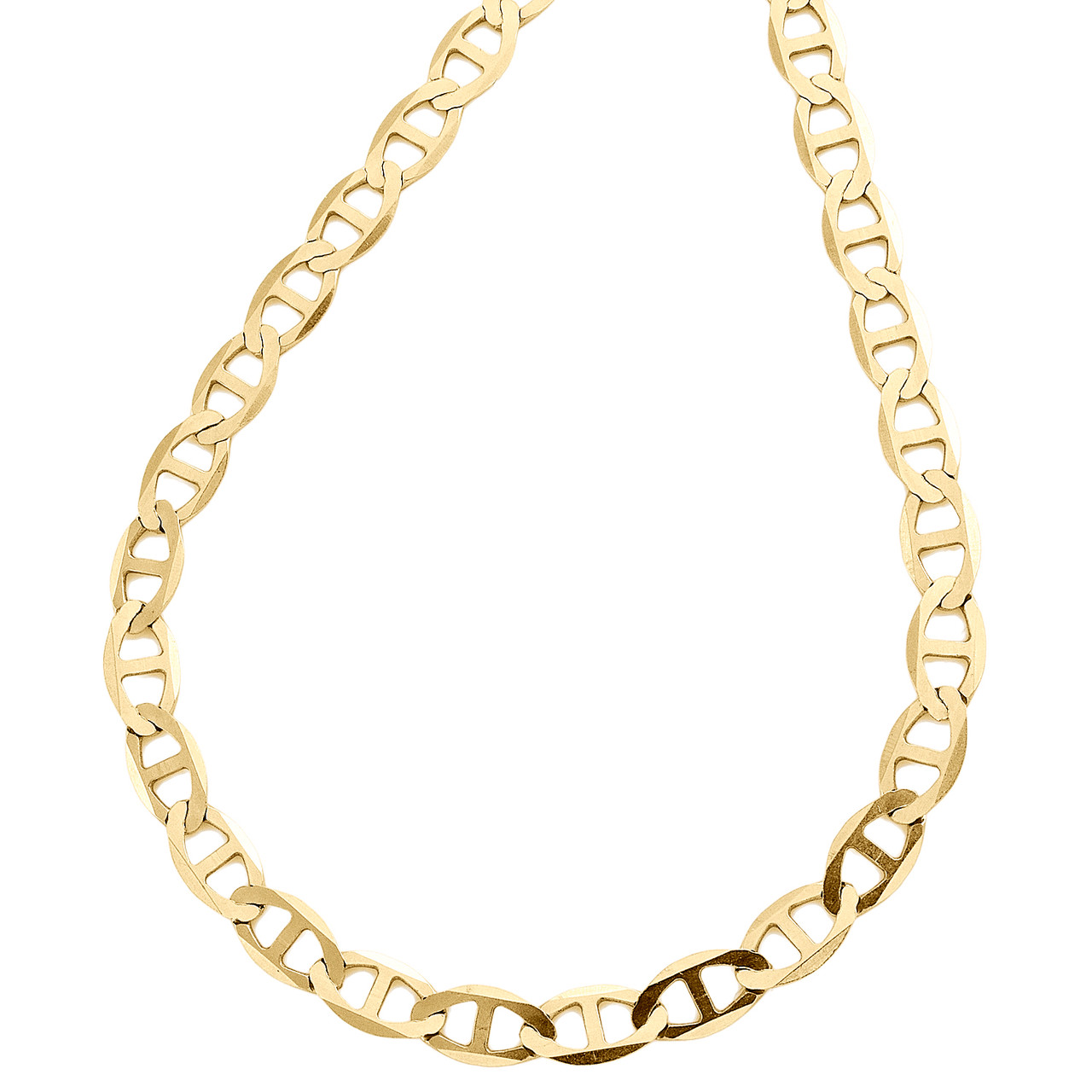 10k Yellow Gold Solid Anchor Mariner Link Necklace 18 Inch – 3.2mm, 3.5 Grams By RCI