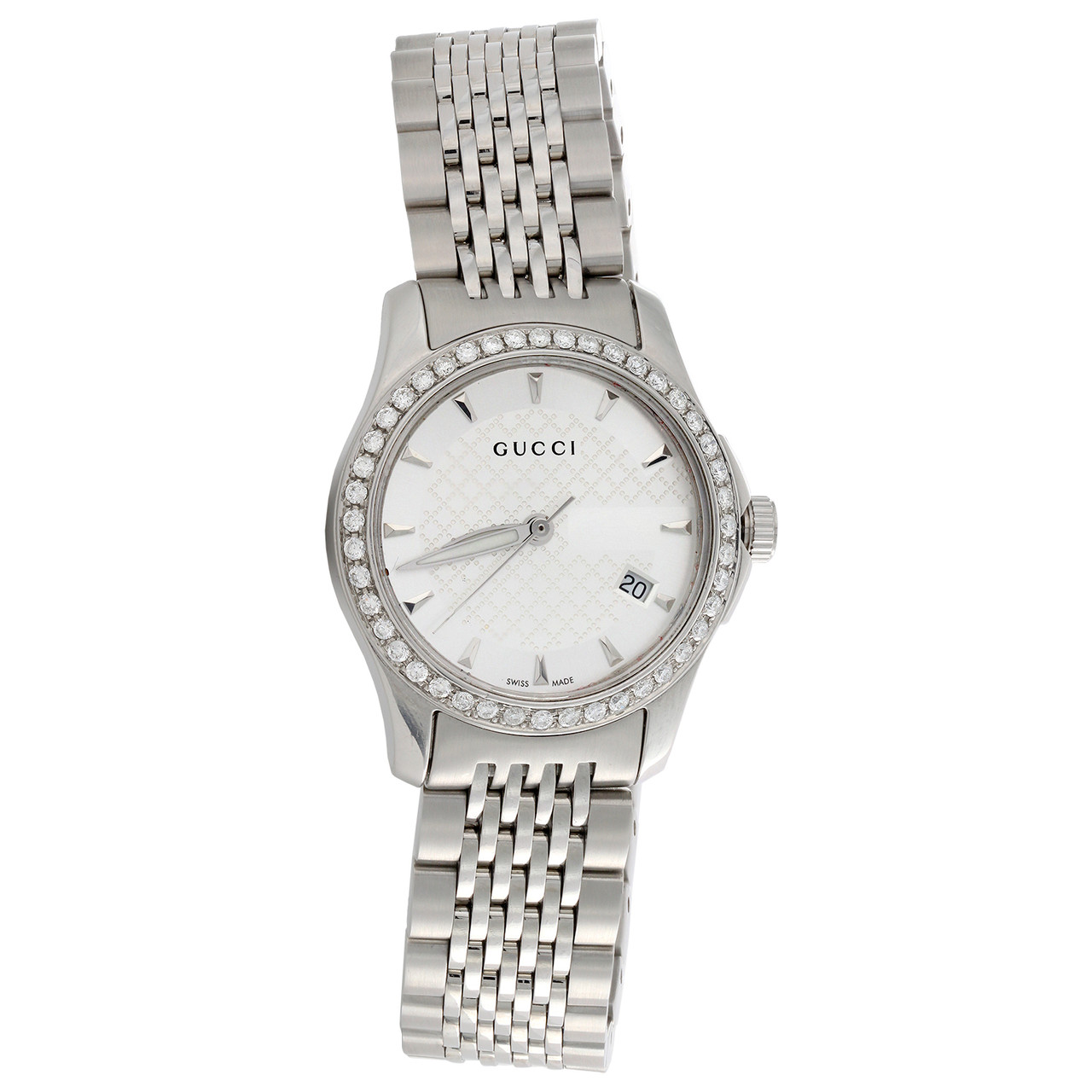 Fortære Genveje slutpunkt Gucci Ya126501 Diamond Watch G-Timeless Ladies 27mm S. Steel Silver Dial  0.60 CT - JFL Diamonds & Timepieces