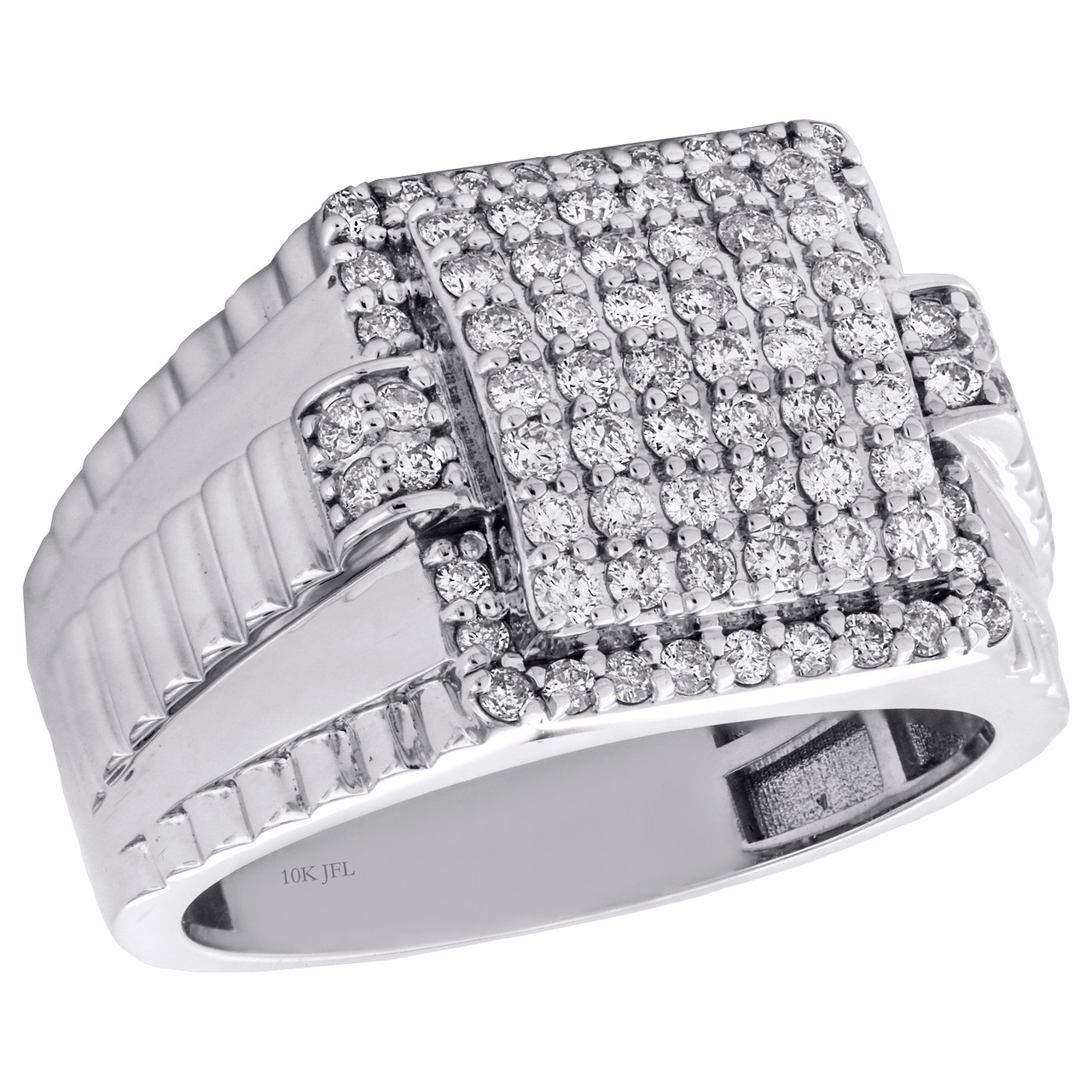 bague de d claration en or blanc 10 carats avec diamants de 14 50