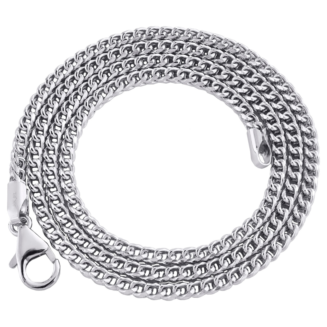 Solid 10K White Gold 2.90mm Mens Franco 