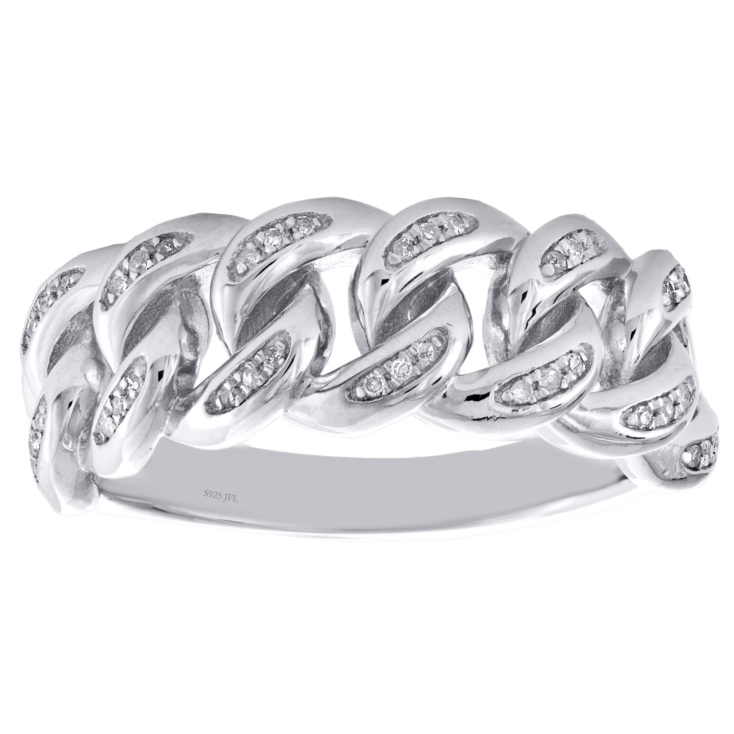 Mens Genuine Diamond Miami Cuban Link Pinky Ring 9mm Statement Pave