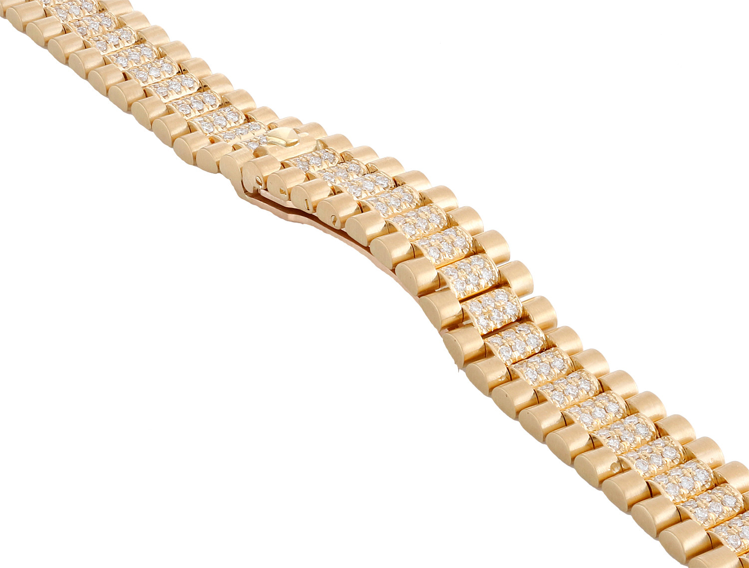 Ladies 18K Yellow Gold President Diamond Watch Band for Rolex DateJust
