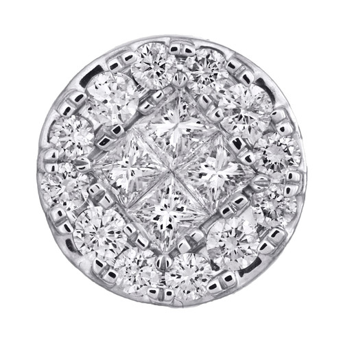 14 karat hvidguld prinsesse diamant soleil design slide vedhæng 0,50" charm 1 ct.