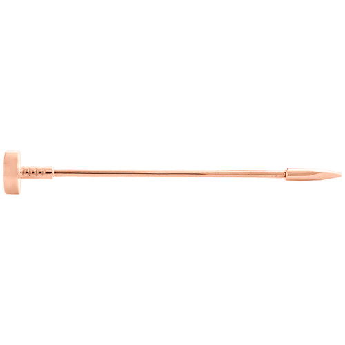 spilla per colletto a vite con testa per chiodo in oro rosa 18 carati da uomo, 66 mm x 8 mm