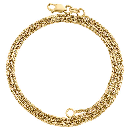 10K Yellow Gold 1mm Round Spiga Link Chain Fancy Italian Necklace 16 - 24 Inches