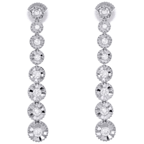 orecchini con diamanti graduati in oro bianco 14k da 1,40" orecchini Miracle Illusion da 1/2 ct.