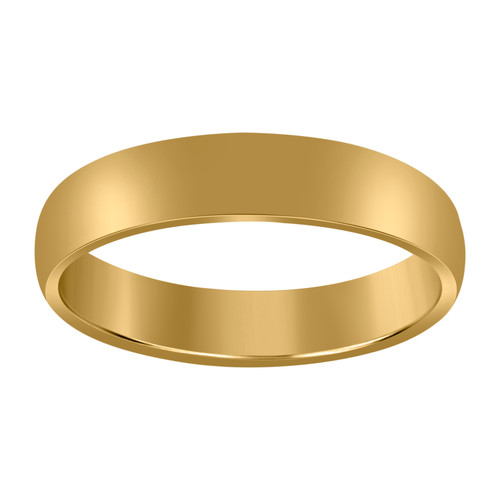 10K Yellow Gold Unisex Hollow Plain Comfort Fit 4mm Wedding Band