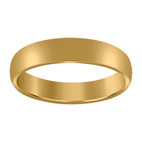10K Yellow Gold Unisex Hollow Plain Comfort Fit 5mm Wedding Band Sizes 5 - 13
