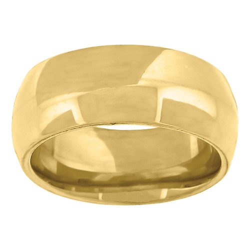 fede nuziale unisex in oro giallo 10k, solida e comoda, misura 8 mm, misure 6 - 14