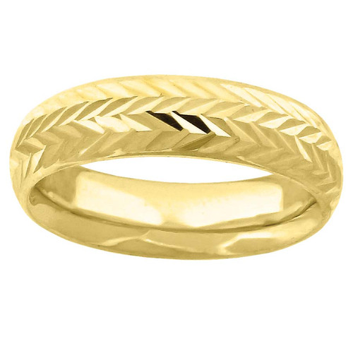 alianza de boda unisex de oro amarillo de 10 quilates con talla de diamante, ajuste cómodo, 6 mm, talla 7 - 13