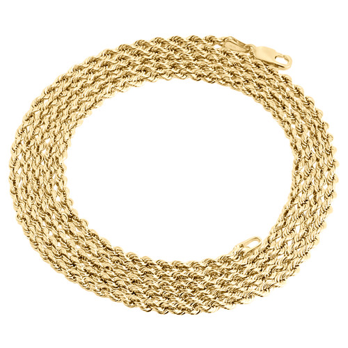 14 k gult guld 2 mm massivt diamantslipat rep kedjelänk halsband 16 - 30 tum