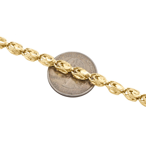 10K Yellow Gold 3D Turkish Rope Fancy Link 5.50mm Chain Statement ...