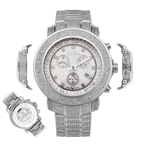 Men's Diamond Watch Joe Rodeo Junior JJU304 11.50 Ct Chronograph White Dial