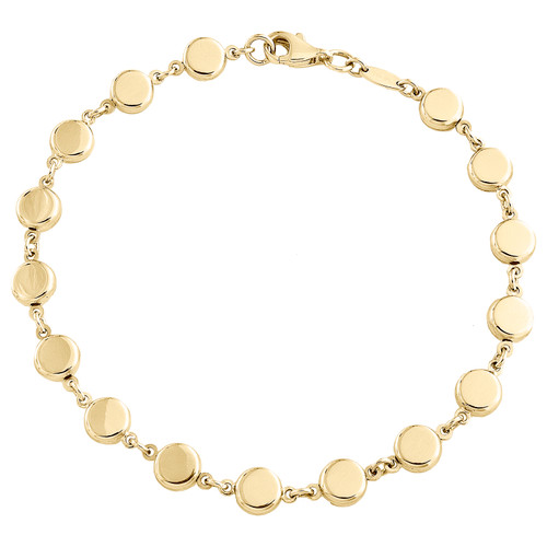 bracelet fantaisie en or jaune 14 carats avec fermoir à homard à maillons italiens, 6 mm, 7"