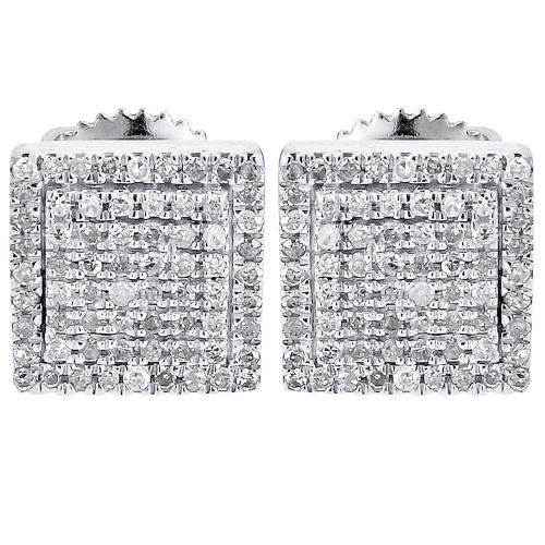 Cube 10K Yellow Gold 1 Carat Diamond Earring Studs For Men & Women 406225