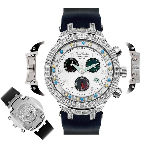 Orologio da uomo con diamanti Joe Rodeo Master JJMS2(WYB) quadrante cronografo da 2,20 ct