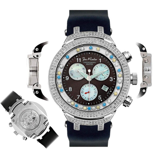 Reloj de diamantes para hombre Joe Rodeo Master JJMS3 (WYB) Esfera cronográfica de 2,20 quilates