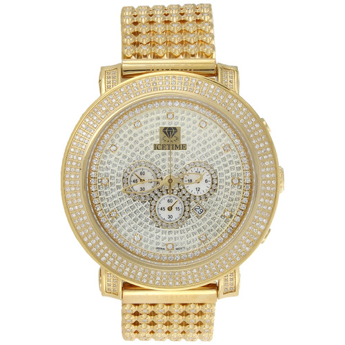 Montre pour homme avec bracelet en diamant Icetime Crown 6ct. Joe Rodeo JoJo cadran écrasé