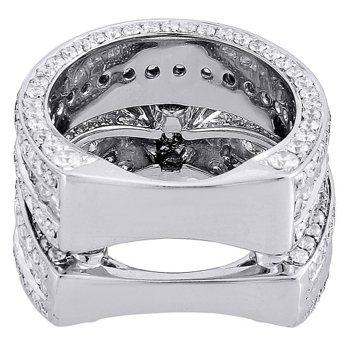 Princess Cut Diamond Bridal Set 14K White Gold Engagement Ring 6.41 Ct ...