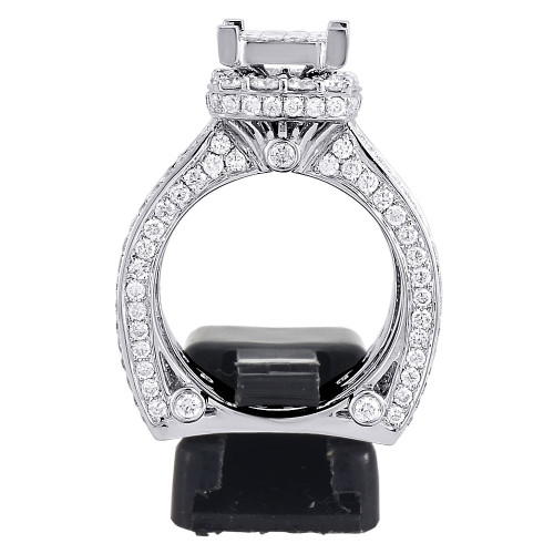 Princess Cut Diamond Bridal Set 14K White Gold Engagement Ring 6.41 Ct ...