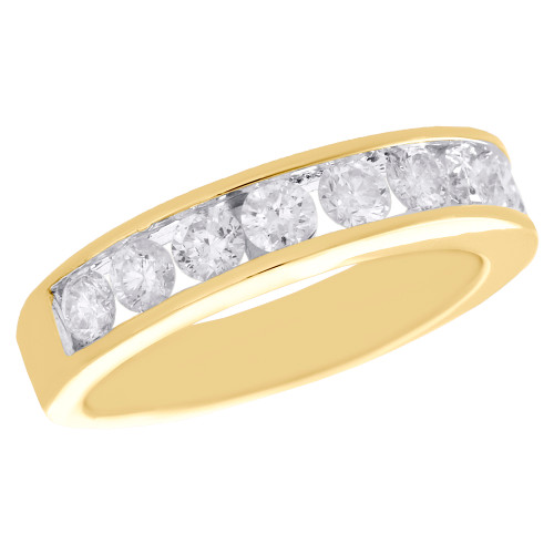 14K Yellow Gold Channel Set Diamond Wedding Band 4.75mm Anniversary Ring 1 CT.