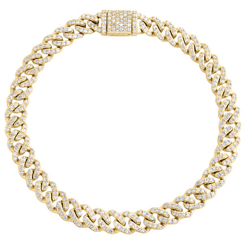 10K Yellow Gold Genuine Diamond Unisex 6mm Miami Cuban Link 7" Bracelet 2.75 CT