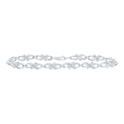 925 Sterling Silver Diamond 5mm Fancy Infinity Link Tennis Bracelet 1/3 CT | 7"