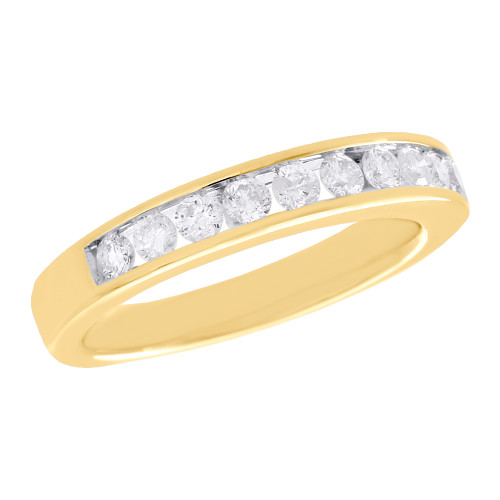 14K Yellow Gold Channel Set Diamond Wedding Band 3.75mm Anniversary Ring 0.50 CT