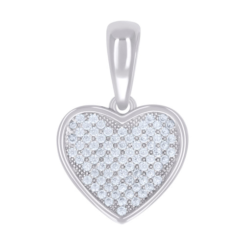 Sterling Silver Round Moissanite Women's Love Charm Small Heart Pendant 2/5 CT