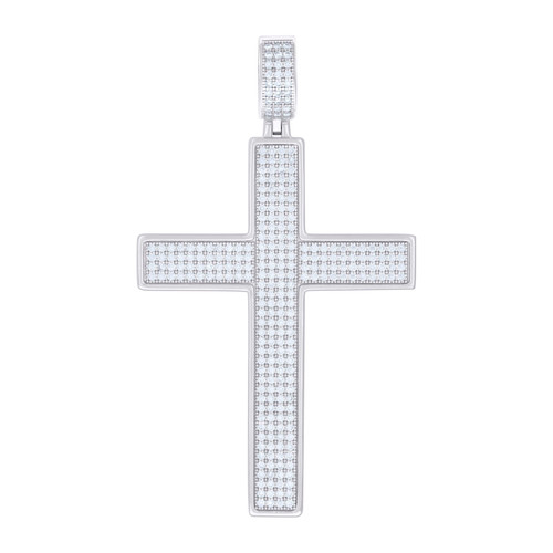Sterling Silver Moissanite Religious Charm Classic Latin Cross Pendant 1.70 CT