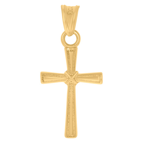 Real 10K Yellow Gold 0.50" Religious Charm Irish Celtic Infinity Cross Pendant