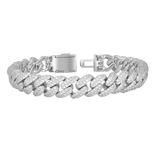 925 Sterling Silver Moissanite Custom 10mm Puff Miami Cuban Bracelet | 7" to 8"