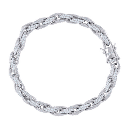 925 Sterling Silver Moissanite Custom 6mm Twisted Rope Bracelet | 7.5" to 8.5"