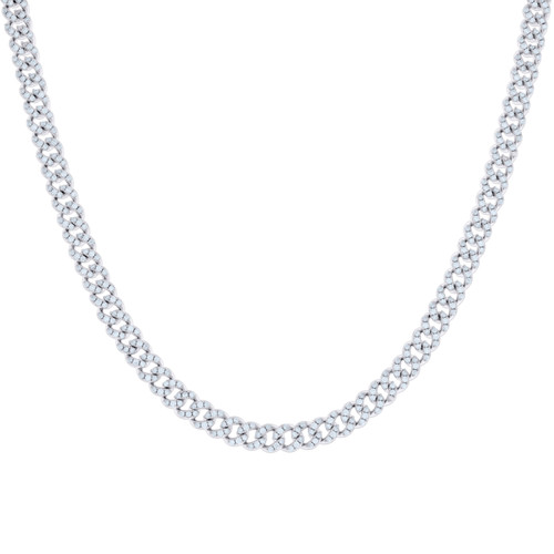 925 Sterling Silver Moissanite 6mm Custom Round Miami Cuban Chain | 20" to 24"