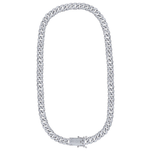 925 Sterling Silver Moissanite Custom Clasp 9mm Miami Cuban Chain | 18" to 24"