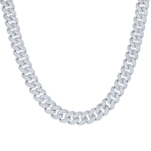 925 Sterling Silver Moissanite 12mm Custom 3 Row Miami Cuban Chain | 18" to 22"