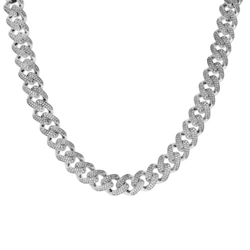925 Sterling Silver Moissanite 13mm Custom 2 Row Miami Cuban Chain | 20" to 26"