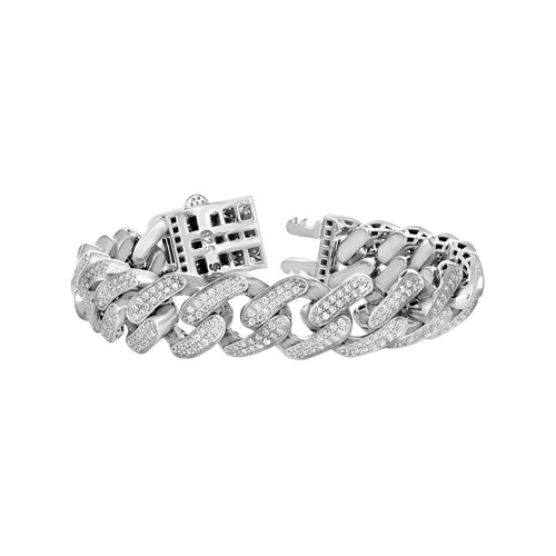 925 Sterling Silver Moissanite 15mm Custom 2 Row Miami Cuban Bracelet | 8" to 9"